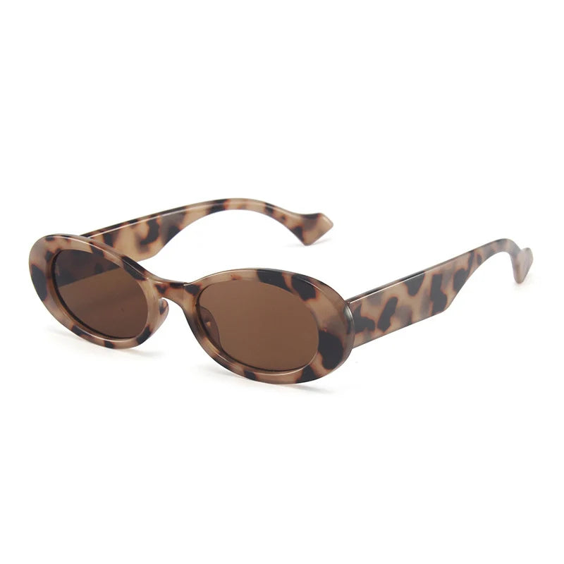 So & ei ins moda popular pequenos óculos de sol ovais feminino vintage leopardo geléia cor óculos masculino tendência óculos de sol tons uv400