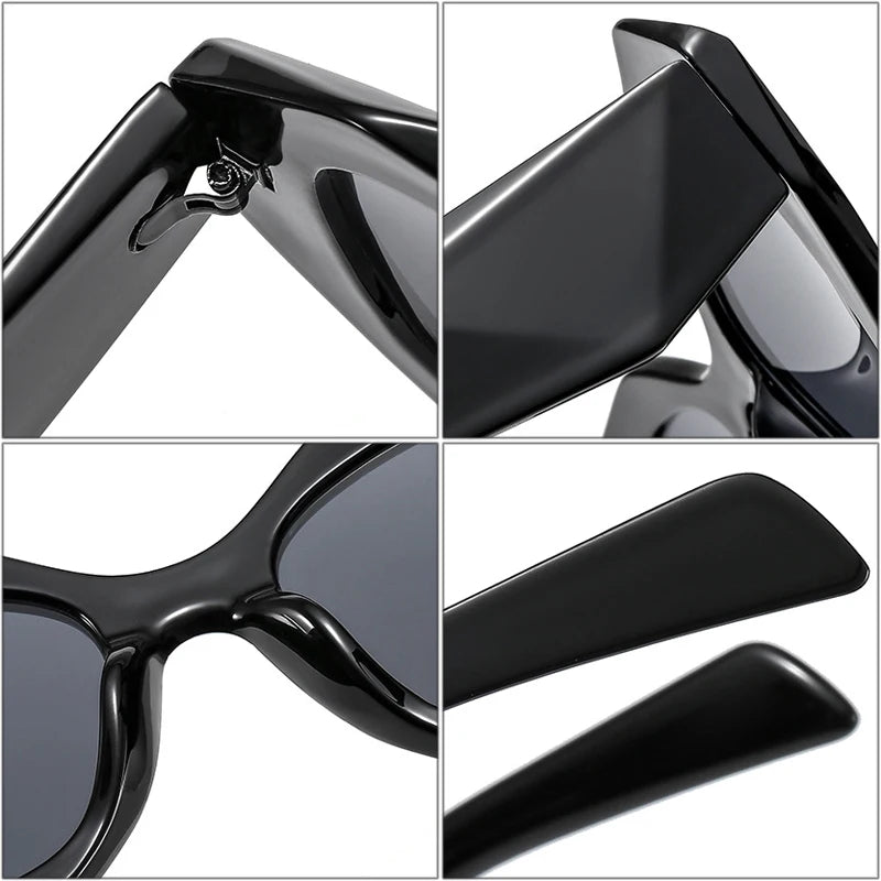 So & ei retro oversized irregular polígono feminino óculos de sol moda geléia cor óculos tons uv400 masculino gradiente óculos de sol