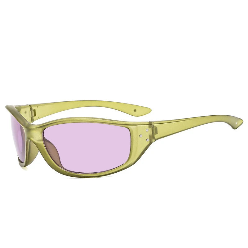 SO&EI Retro Y2K Doce Cor Olho de Gato Óculos de Sol Mulheres Moda Rebites Esportes Ao Ar Livre Punk Homens Tendências Óculos de Sol