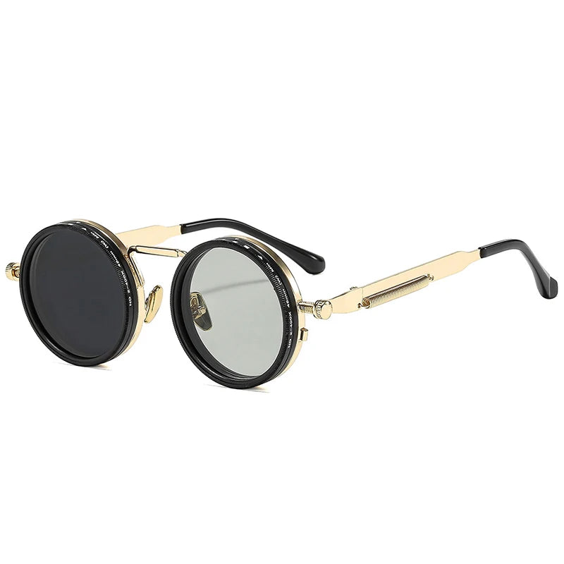 So & ei retro redondo punk masculino esportes ao ar livre polarizados óculos de sol tons uv400 feminino ND9-level ajustável escurecimento óculos de sol