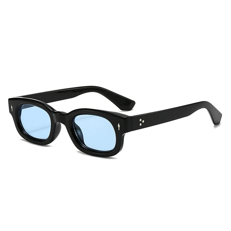 SO&EI Retro Pequeno Quadrado Doce Cor Óculos de Sol Mulheres Moda Tendência Rebites Homens Leopardo Óculos de Sol Tons UV400