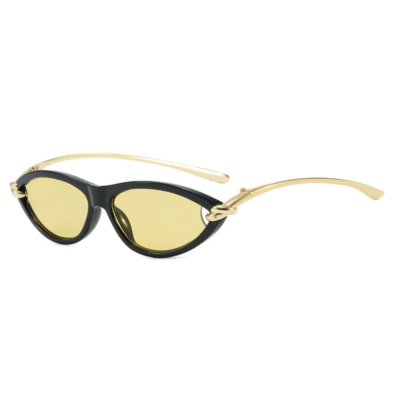 SO & EI Ins Moda Popular Olho de Gato Doce Cor Mulheres Óculos de Sol de Luxo Marca Designer Oval Oco Shades UV400 Homens Óculos de Sol