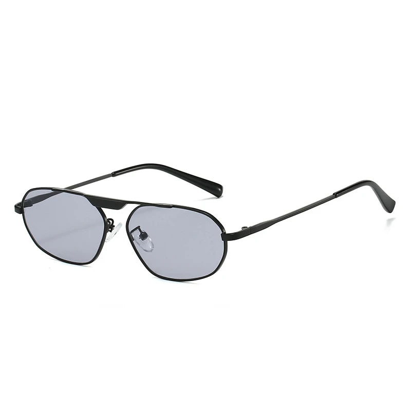 So & ei retro irregular polígono olho de gato metal feminino óculos de sol marca moda designer masculino tons uv400 punk óculos de sol