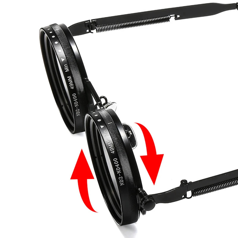 So & ei retro redondo punk masculino esportes ao ar livre polarizados óculos de sol tons uv400 feminino ND9-level ajustável escurecimento óculos de sol