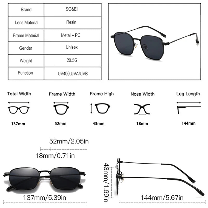 SO&EI Nova Moda Quadrada Mulheres Óculos de Sol Retro Lente Clara Armação de Metal Homens Punk Laranja Óculos de Sol Tons UV400