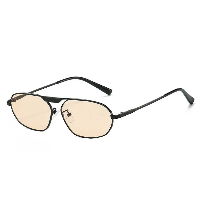 So & ei retro irregular polígono olho de gato metal feminino óculos de sol marca moda designer masculino tons uv400 punk óculos de sol