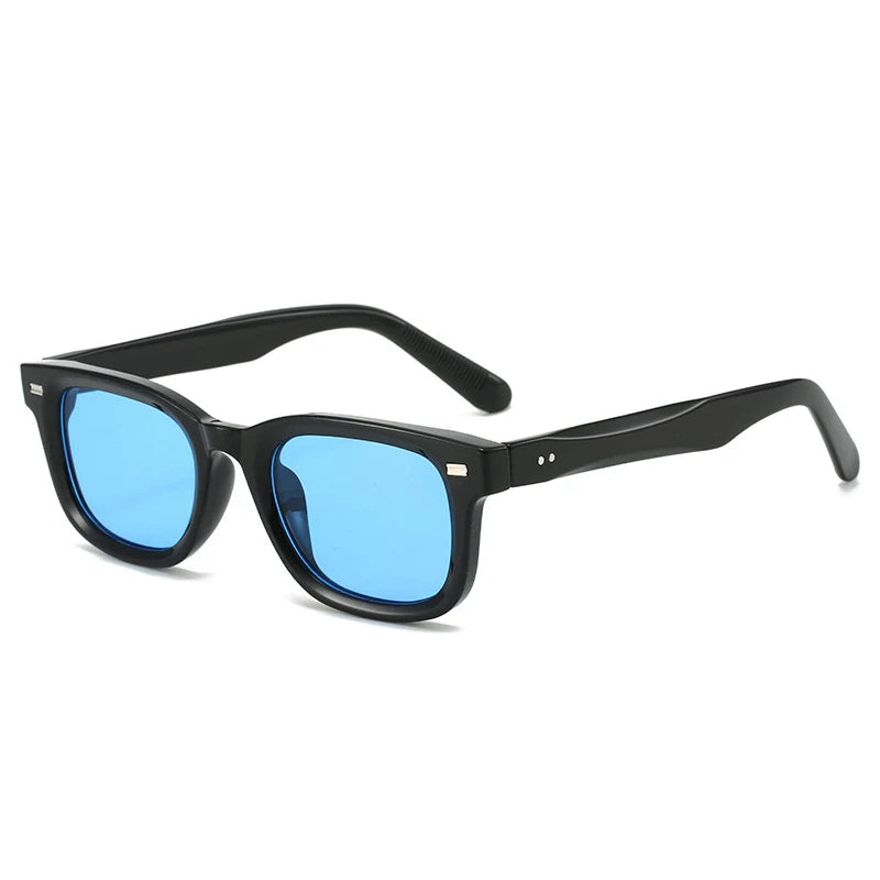 SO&EI Retro Square Mulheres Rebites Óculos de Sol Moda Verde Escuro Tons UV400