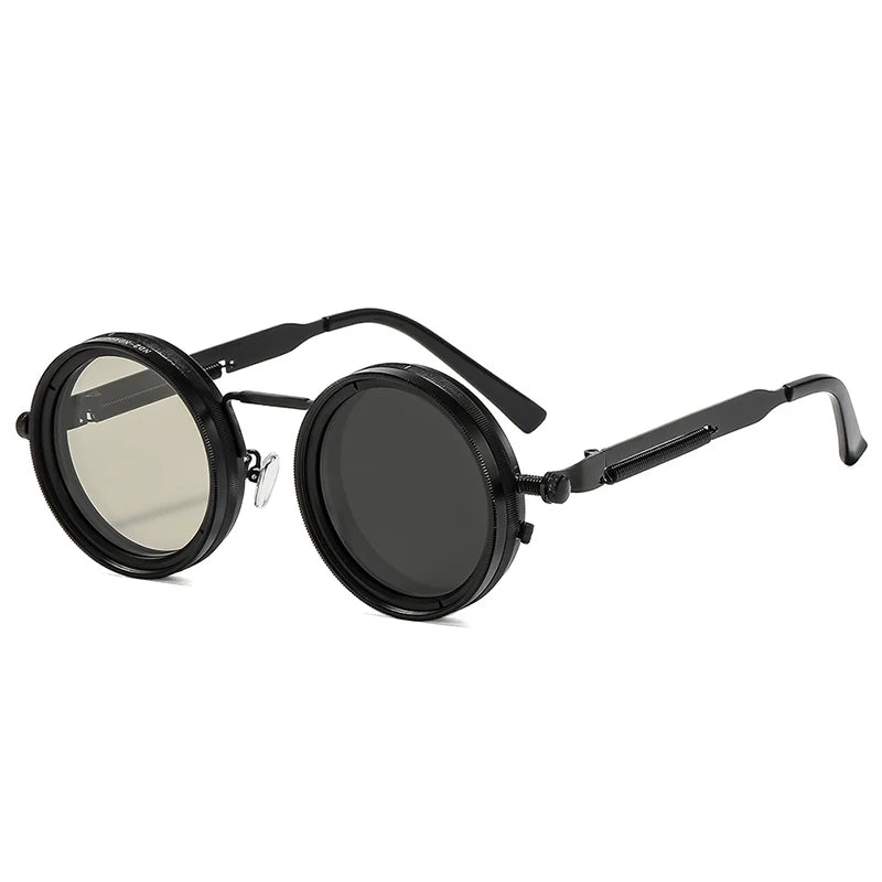 So & ei retro redondo punk masculino esportes ao ar livre polarizados óculos de sol tons uv400 feminino ND9-level ajustável escurecimento óculos de sol