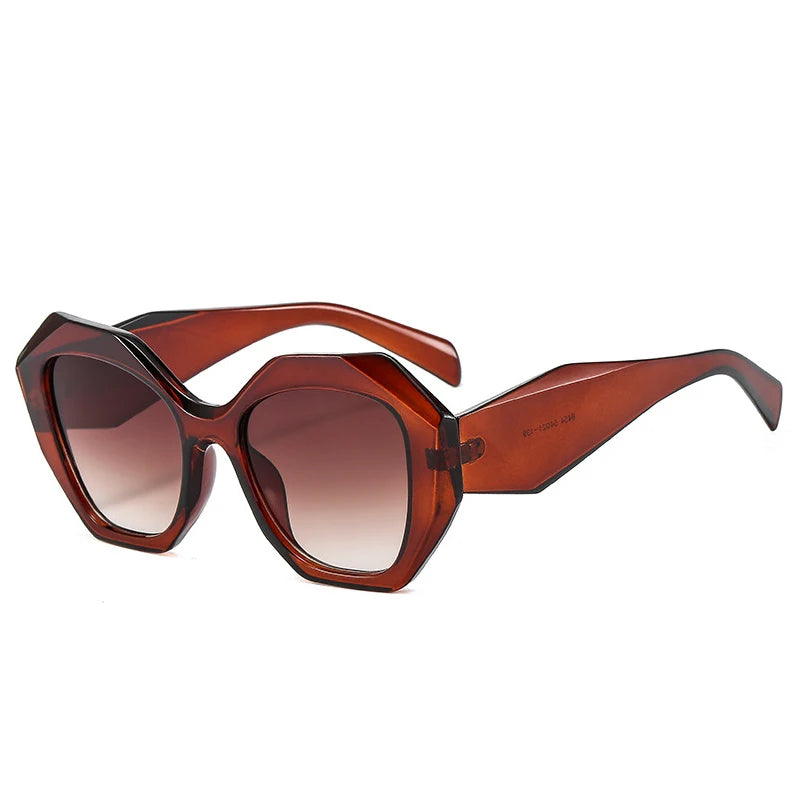 So & ei retro oversized irregular polígono feminino óculos de sol moda geléia cor óculos tons uv400 masculino gradiente óculos de sol