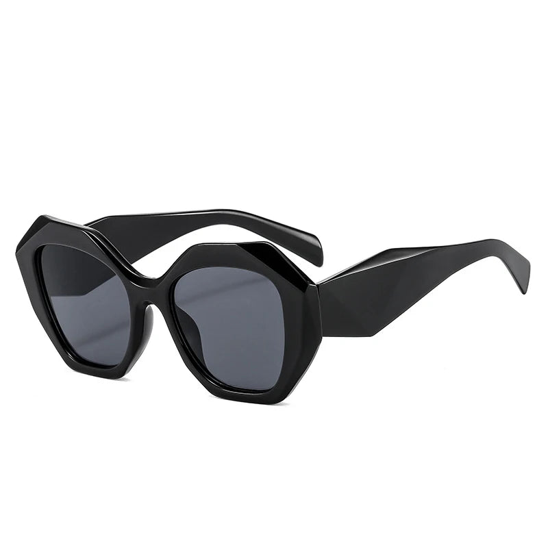 So & ei retro oversized irregular polígono feminino óculos de sol moda geléia cor óculos tons uv400 masculino gradiente óculos de sol