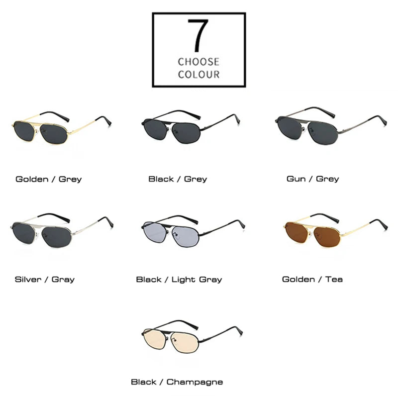 So & ei retro irregular polígono olho de gato metal feminino óculos de sol marca moda designer masculino tons uv400 punk óculos de sol