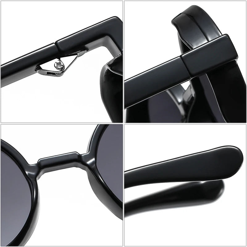 SO&EI Ins Moda Popular Óculos de Sol Redondos Mulheres Retro Punk Tendências Amarelo Laranja Óculos de Sol Homens Tons UV400