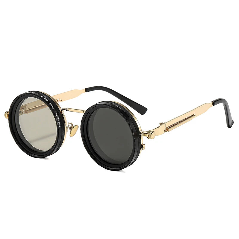 So & ei retro redondo punk masculino esportes ao ar livre polarizados óculos de sol tons uv400 feminino ND9-level ajustável escurecimento óculos de sol