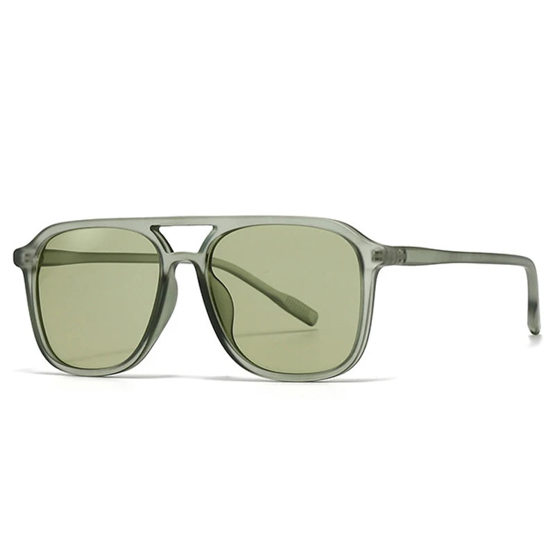 SO&EI Retro Pontos Duplos Homens Óculos de Sol Quadrados Moda Azul Verde Tons UV400 Mulheres Tendências Gradiente Óculos de Sol