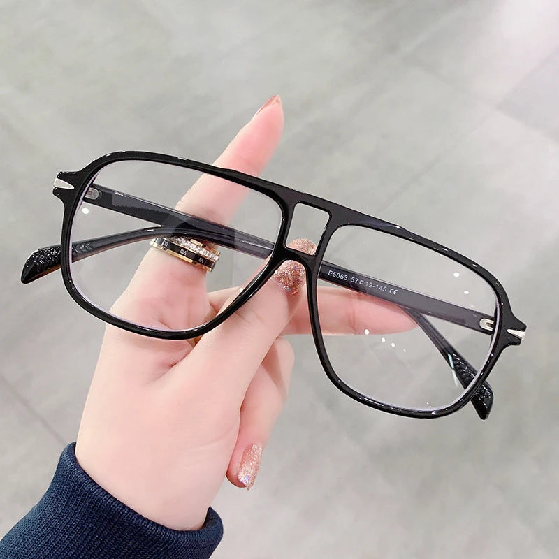 So & ei retro pontes duplas homens piloto óculos de sol moda rebites decoração tons uv400 feminino tendência leopardo óculos de sol