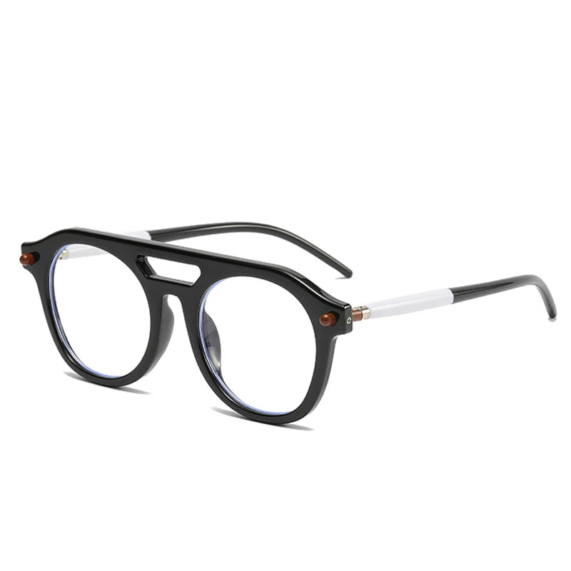 So & ei retro pontes duplas piloto masculino rebites óculos de sol moda claro gradiente tons uv400 marca feminina designer punk óculos de sol